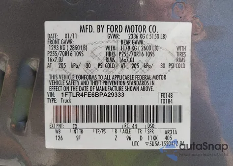 2011 Ford Ranger Sport z USA, uszkodzony, nr VIN 1FTLR4FE6BPA29333